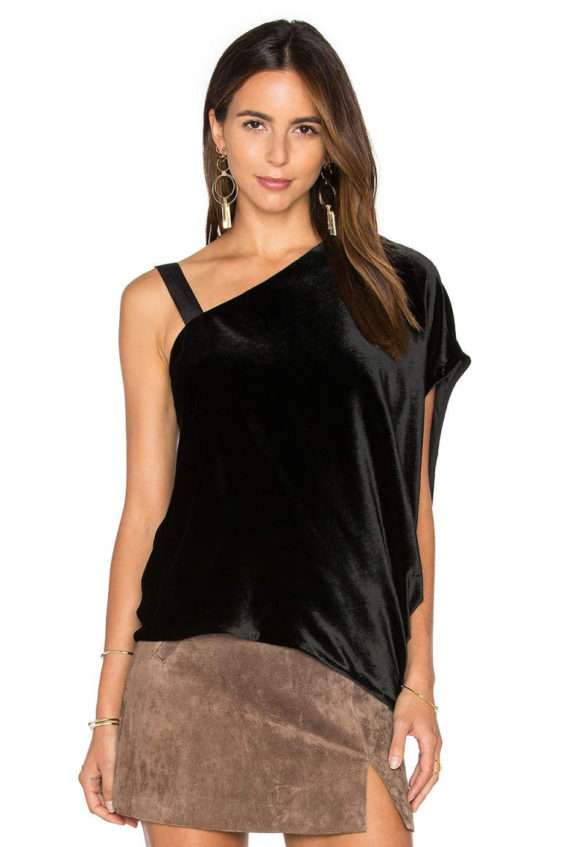 RAMY BROOK Mina Velvet Top Black velvet tops winter holidays