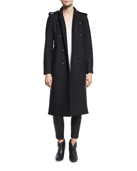 Rag & Bone Ashton Tailored Double-Breasted Peacoat Black