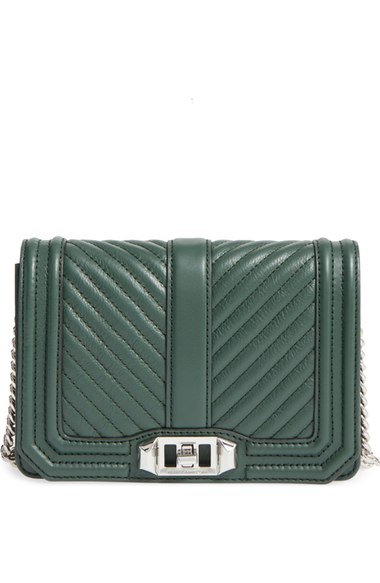 Rebecca Minkoff Small Love Leather Crossbody Bag Evergreen Silver Hardware Nordstrom half yearly sale