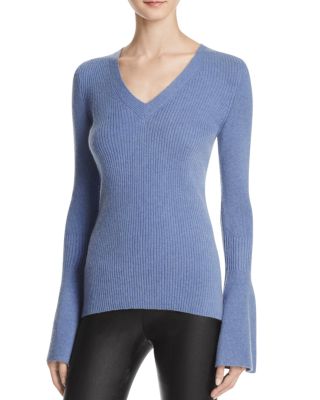 Rebecca Minkoff Stevie Bell Sleeve Cashmere Sweater French Blue bell sleeve sweaters