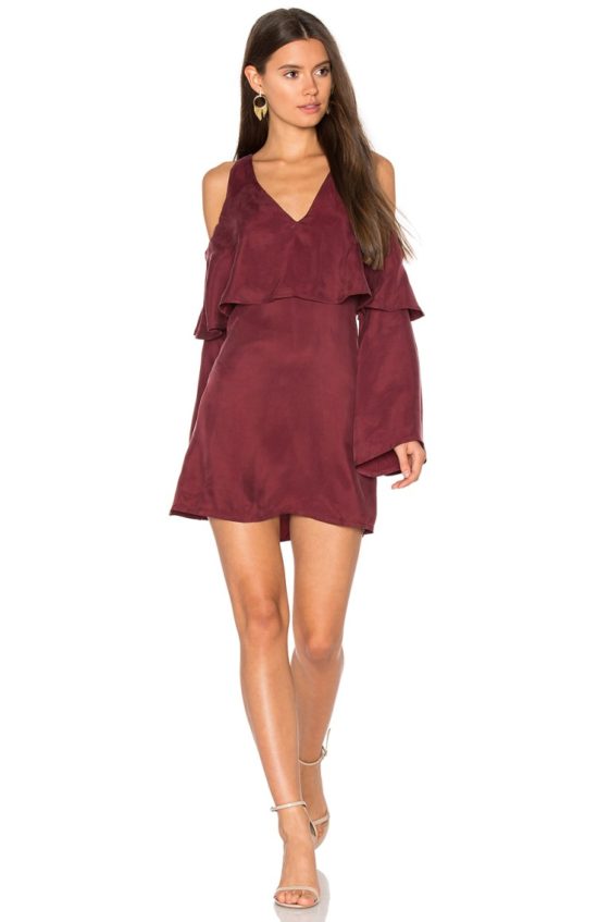STATE OF BEING Belle Cold Shoulder Dress Berry