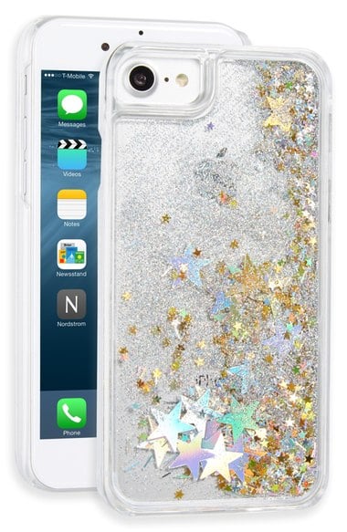 Skinnydip Stars & Glitter Liquid iPhone 7 Case Silver iphone 7 cases 