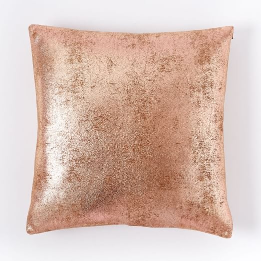St. Jude Metallic Foil Pillow Cover - Rose Gold West Elm Cyber Weekend Sale
