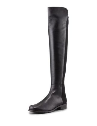 Stuart Weitzman 50/50 Leather Over-the-Knee Boot Black Neiman Marcus christmas sale