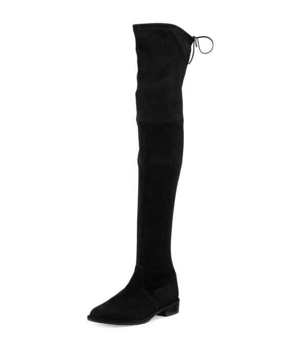 Stuart Weitzman Lowland Suede Over-The-Knee Boot Black Neiman Marcus Friends and Family Sale