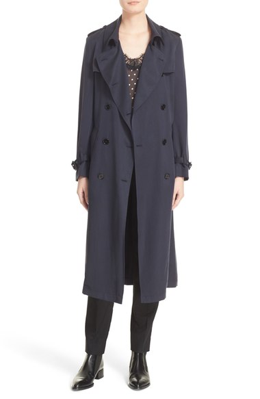 The Kooples Double Breasted Trench Coat Black