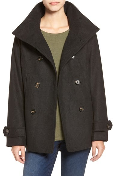 Thread & Supply Double Breasted Peacoat Black Nordstrom half yearly sale