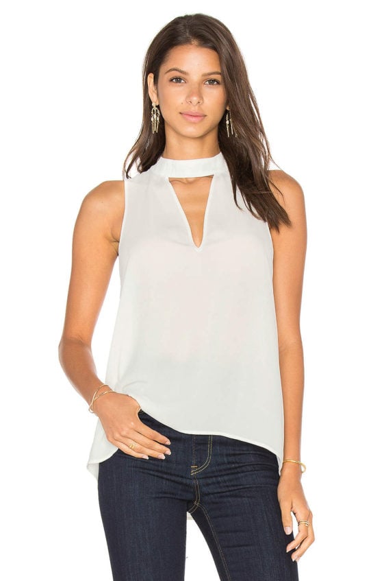 Three Eighty Two ARIANA CUTOUT TURTLENECK TOP Ivory cutout tops winter new year
