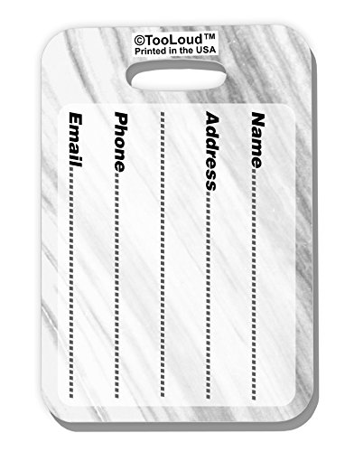 TooLoud White Marble Pattern Luggage Tag Dual Sided All Over Print