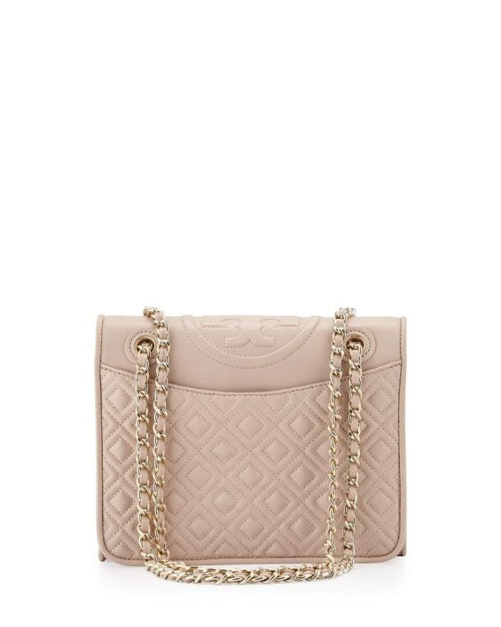 Tory Burch Fleming Medium Quilted Shoulder Bag, Light Oak Neiman Marcus friends and family sale