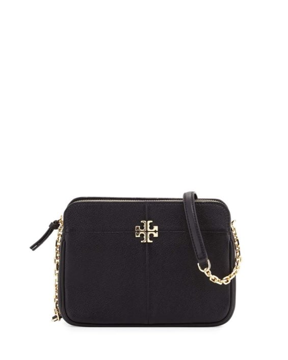 Tory Burch Ivy Leather Crossbody Bag, Black Bedrock Neiman Marcus friends and family sale