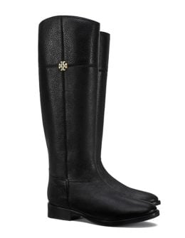 Tory Burch JOLIE RIDING BOOT – EXTENDED WIDTH Black Rustic Brown tory burch semi-annual sale
