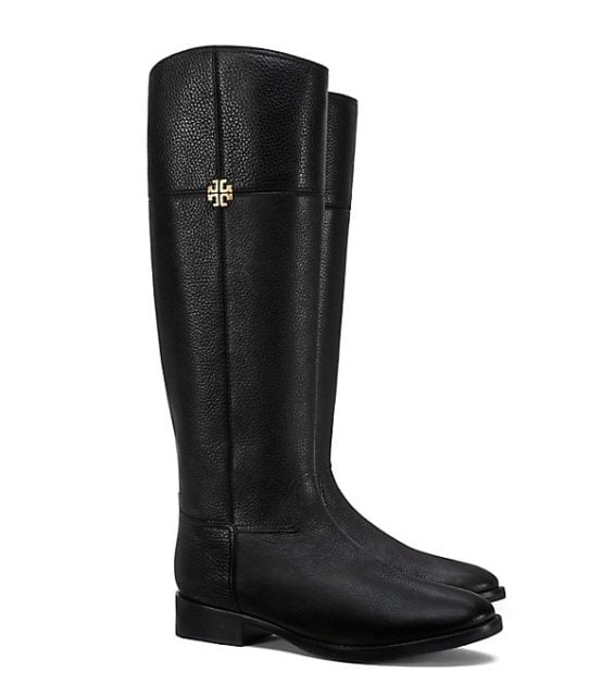 Tory Burch JOLIE RIDING BOOT – EXTENDED WIDTH Black Rustic Brown tory burch semi-annual sale