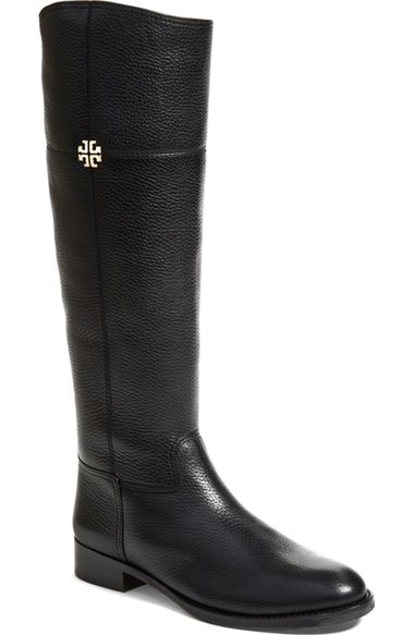 Tory Burch 'Jolie' Riding Boot (Women) Black Tumbled Leather Nordstrom half yearly sale