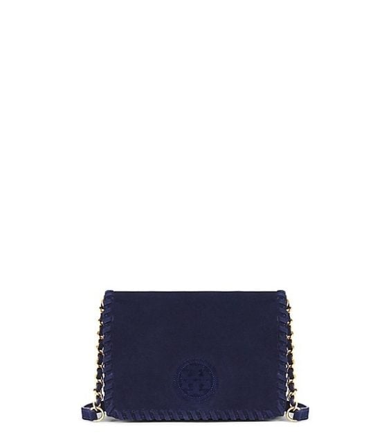 Tory Burch MARION SUEDE COMBO CROSS-BODY Tory Navy tory burch semi-annual sale