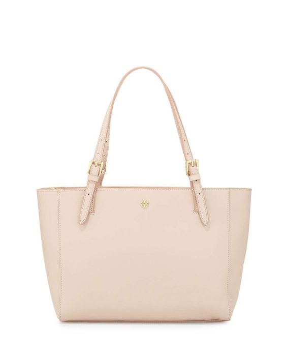Tory Burch York Small Saffiano Leather Tote Bag, Light Oak Neiman Marcus Friends and Family Sale