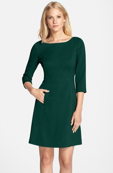 Vince Camuto Crepe A-Line Dress (Regular & Petite) Hunter Green Nordstrom half yearly sale