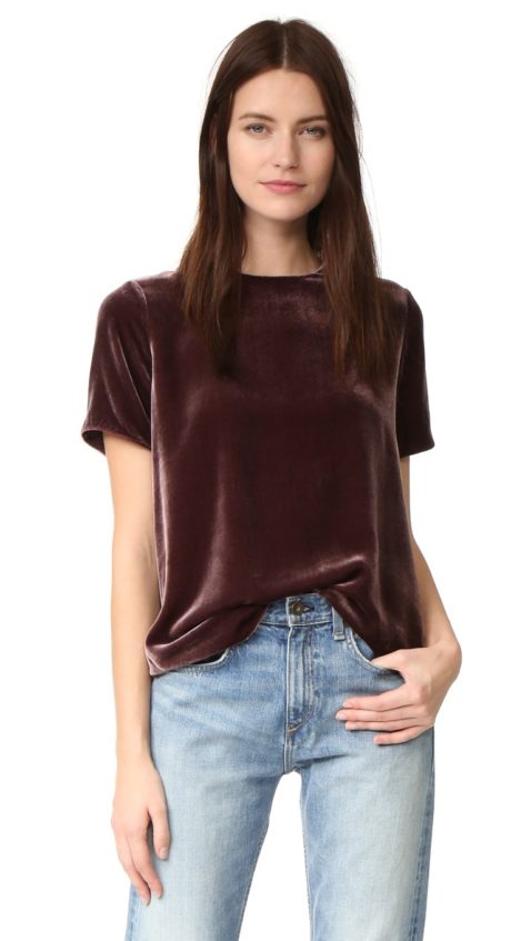 Vince Velvet Tee Raisin