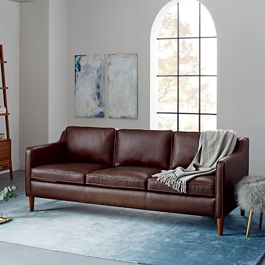 West Elm Hamilton Leather Sofa Leather Mocha west elm cyber week sale