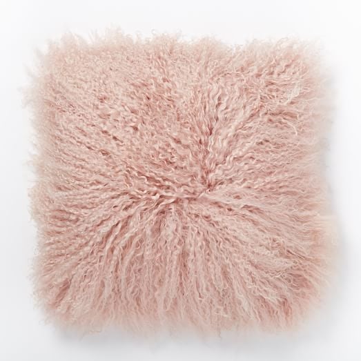 West Elm Mongolian Lamb Pillow Cover - Rosette (Square) west elm cyber week sale
