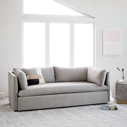 West Elm Shelter Sofa Performance Velvet Dove Gray west elm cyber week sale