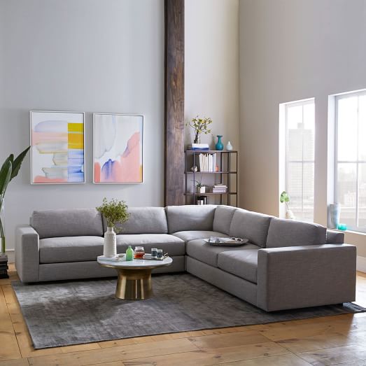 West Elm Urban 3-Piece L-Shaped Sectional west elm new year sale