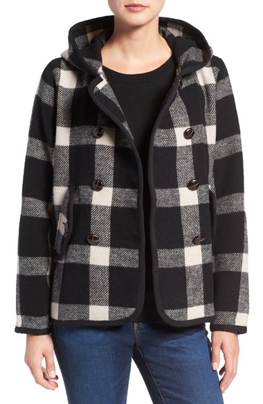 Woolrich Century Wool Peacoat Black Plaid