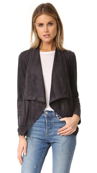 cupcakes and cashmere Mackenzie Draped Front Jacket Charcoal