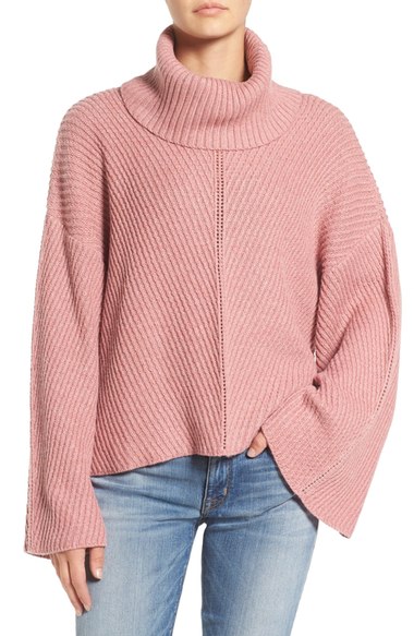 cupcakes and cashmere Phil Slouchy Sweater Dusty Rose bell sleeve sweaters