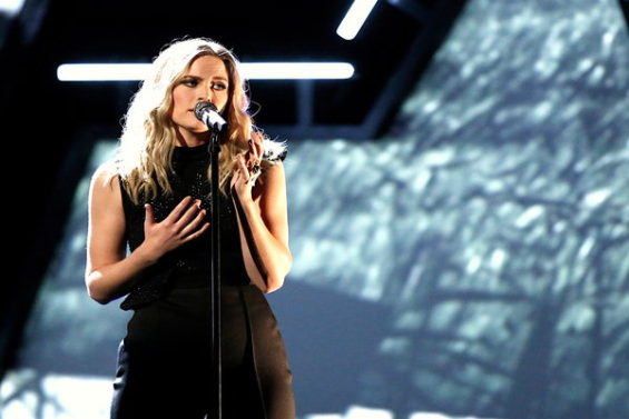  See The Voice season 10 finalist Hannah Huston of Team Pharrell Williams perform "I Alone Have Loved You" on The Voice stage on Tuesday, December 6, 2016.