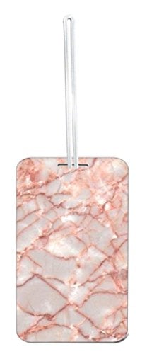 Pink Marble Print- Rosie Parker Inc. TM Hard Plastic Luggage Identifier Tag 5.5" x 2.75" x .040" Made in the U.S.A.