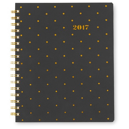 Sugar Paper® Black Weekly Planner, 2017 - Gold Dots 2017 12 month planners and agendas