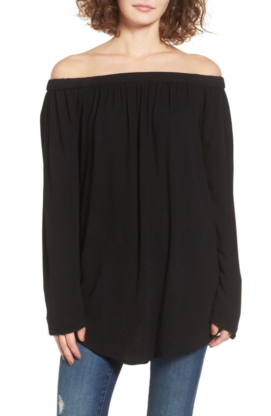 BP. Off the Shoulder Tunic Black off the shoulder tops