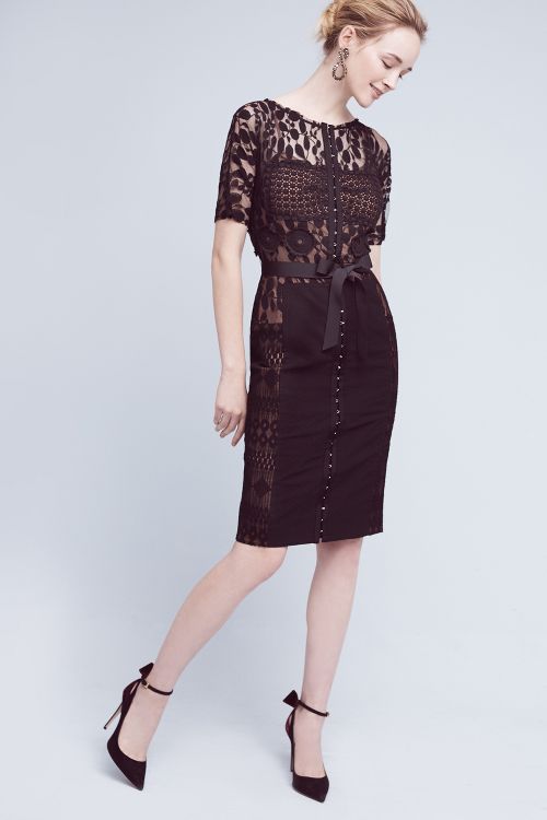 Byron Lars Carissima Sheath Dress Black Lace anthropologie clothing sale