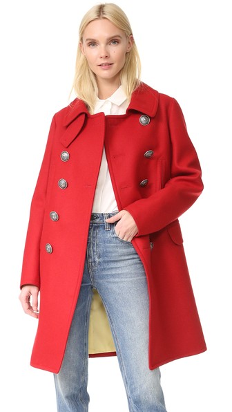 DSQUARED2 Military Double Breasted Coat Red 