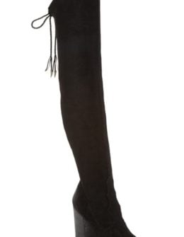 Dolce Vita 'Chance' Over the Knee Stretch Boot (Women) (Narrow Calf) Black Stretch Suede over the knee boots under $200