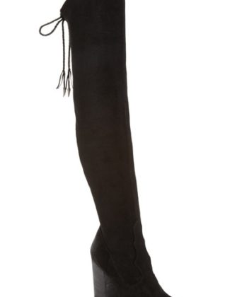 Dolce Vita 'Chance' Over the Knee Stretch Boot (Women) (Narrow Calf) Black Stretch Suede over the knee boots under $200