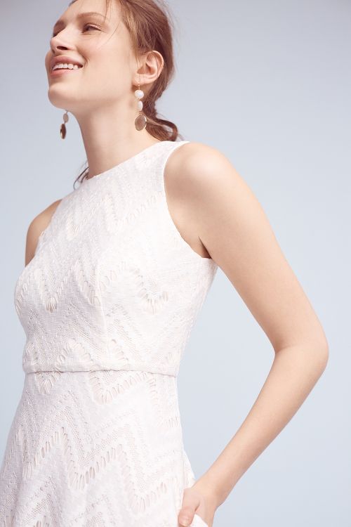 Donna Morgan Devereaux Chevron Dress White anthropologie clothing sale