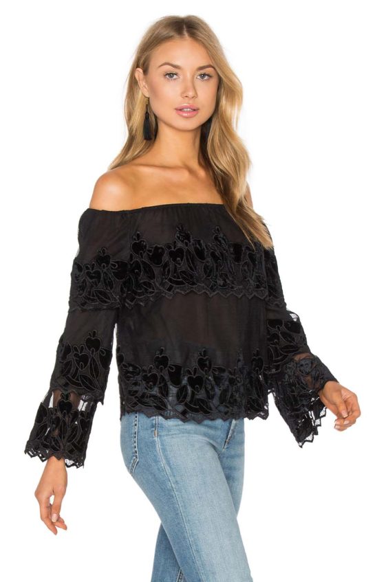 ENDLESS ROSE Off The Shoulder Top Jet Black
