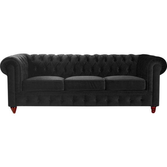 Edith Chesterfield Sofa Black velvet chesterfield sofas
