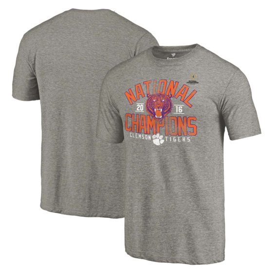 Fanatics Branded Clemson Tigers Gray College Football Playoff 2016 National Champions Screen Pass Tri-Blend T-Shirt