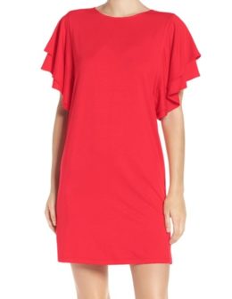Felicity & Coco Ruffle Sleeve Shift Dress (Regular & Petite) (Nordstrom Exclusive) Red