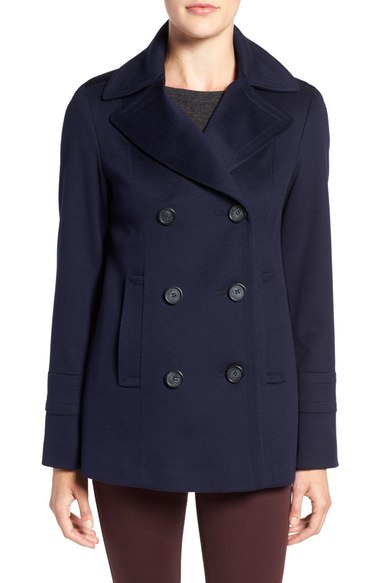 Fleurette Wool Peacoat (Nordstrom Exclusive) Midnight Blue double breasted coats