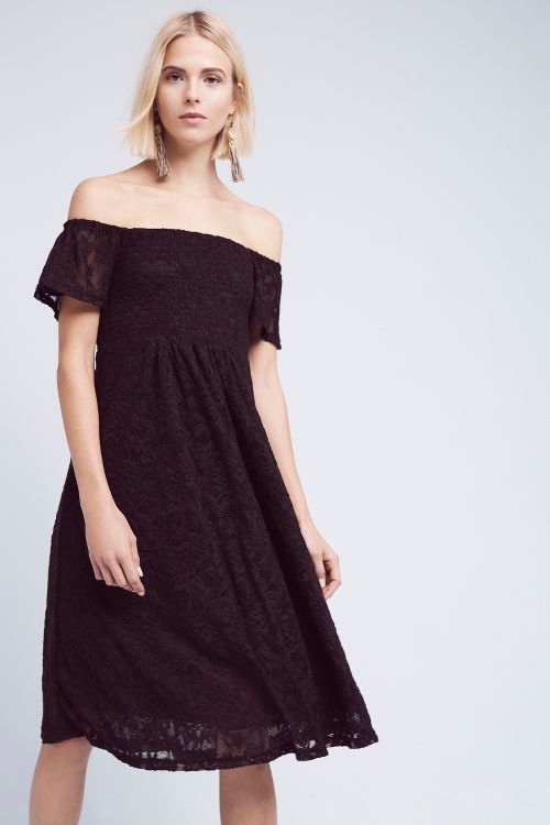 HD In Paris Bellamy Off-The-Shoulder Dress Black Anthropologie clothing sale
