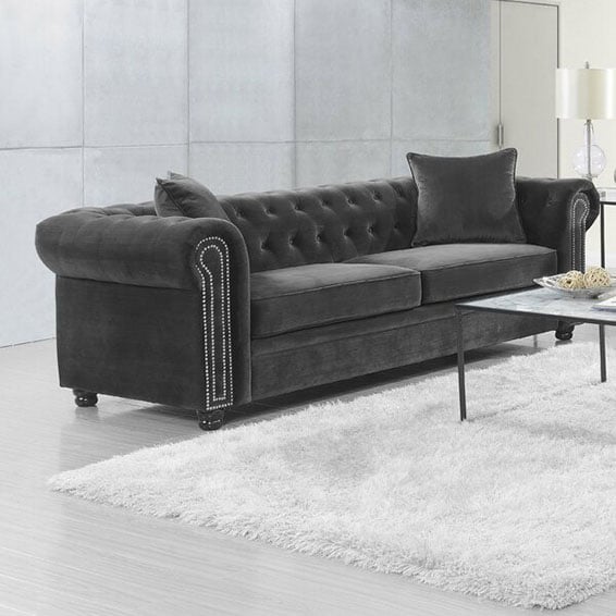 Heathfield Chesterfield Sofa Slate velvet sofas