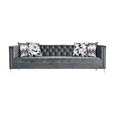 Hollywood Tufted Sofa by ModShop Charcoal Velvet chesterfield sofas