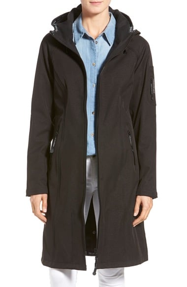 Ilse Jacobsen Long Hooded Raincoat Black