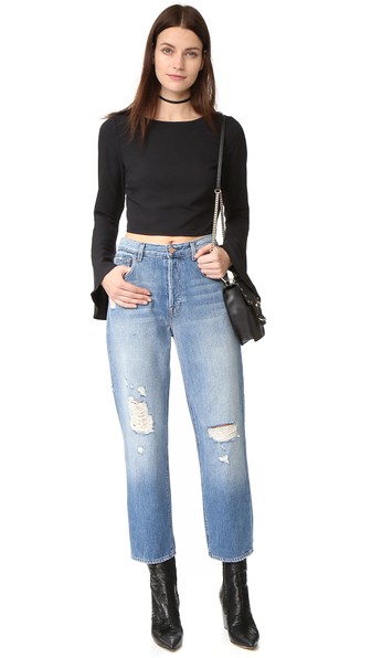 KENDALL + KYLIE Bell Sleeve Top Black