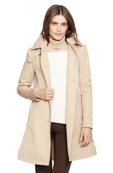 Lauren Ralph Lauren A-Line Raincoat (Regular & Petite) (Nordstrom Exclusive) Racing Khaki
