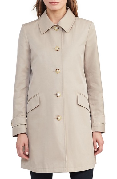 Lauren Ralph Lauren A-Line Raincoat Sand Ivory 